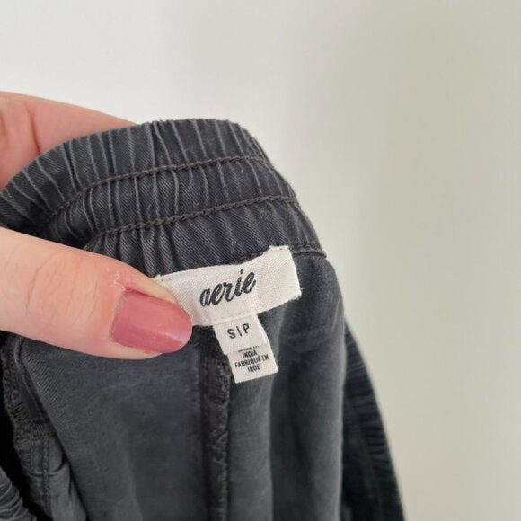 Aerie Charcoal Gray High Rise Wide Leg Lyocell Pants Size Small - Picture 3 of 7